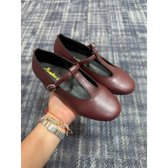 Mamelina burgundy leather t strap 7542 strap