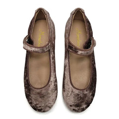 Mamelina Taupe Velvet Mary Jane A011