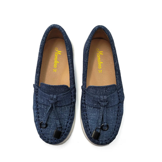 Mamelina denim suede loafer shoes fast shipping