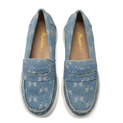 Mamelina Denim Butterfly Chunky Penny Loafer 1288