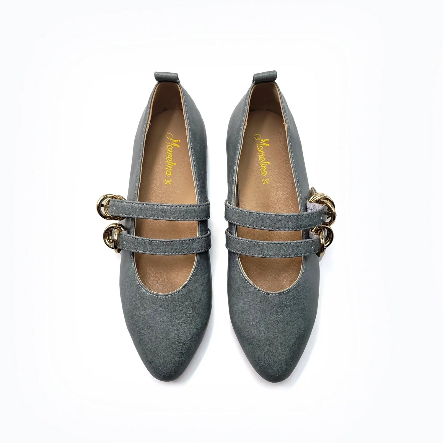 Mamelina dusty blue leather mary jane shoes fast shipping