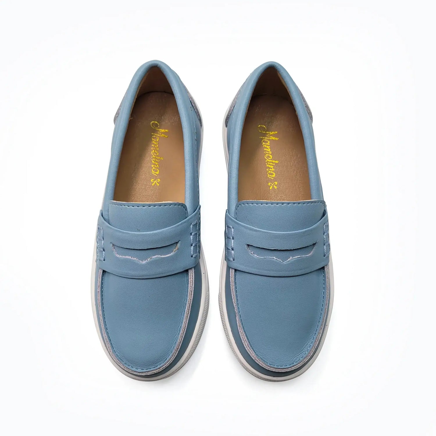 Mamelina dusty blue penny slip on sneaker fast shipping