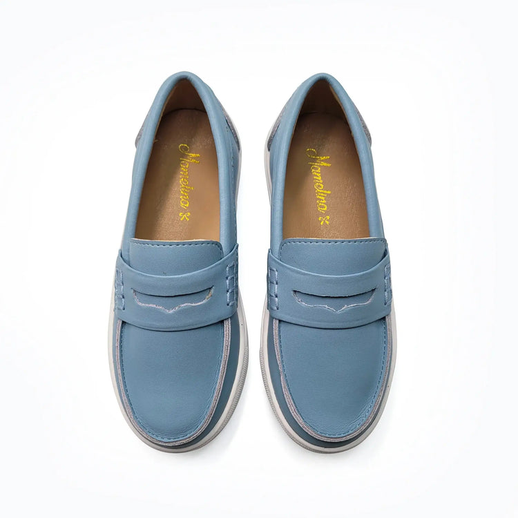 Mamelina dusty blue penny slip on sneaker fast shipping