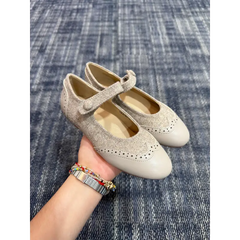Mamelina flannel taupe wingtip mary jane 0918 22 mary jane
