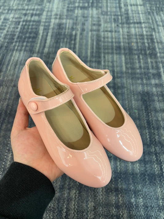 Mamelina flesh pink patent mary jane shoes fast shipping