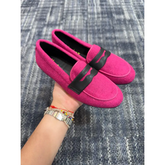 Mamelina fushia flannel slip on loafer 72989 slip on dress