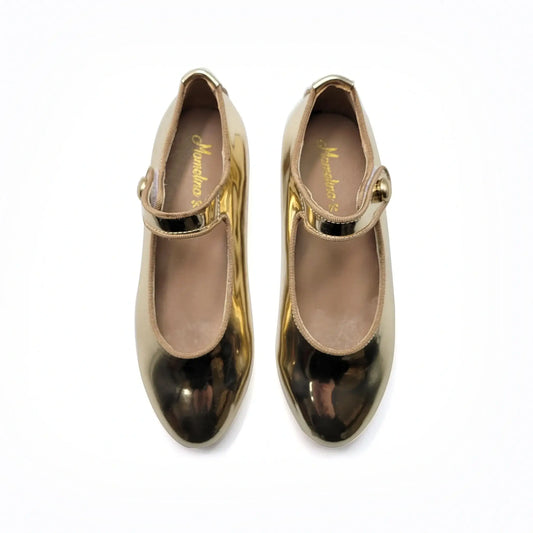 Mamelina gold mirror mary jane shoes fast shipping