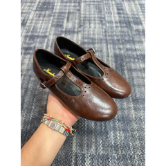 Mamelina high gloss brown leather t strap 7543 22 strap