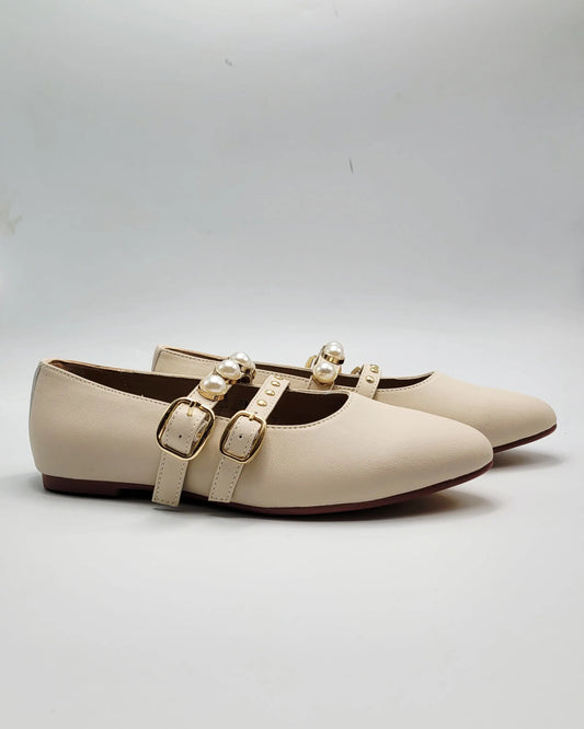 Mamelina ivory mary jane embellished shoes fast shipping