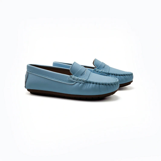 Mamelina light blue penny loafer shoes fast shipping