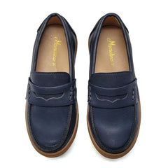 Mamelina Midnight Blue Penny Slip On Sneaker Loafer 16067