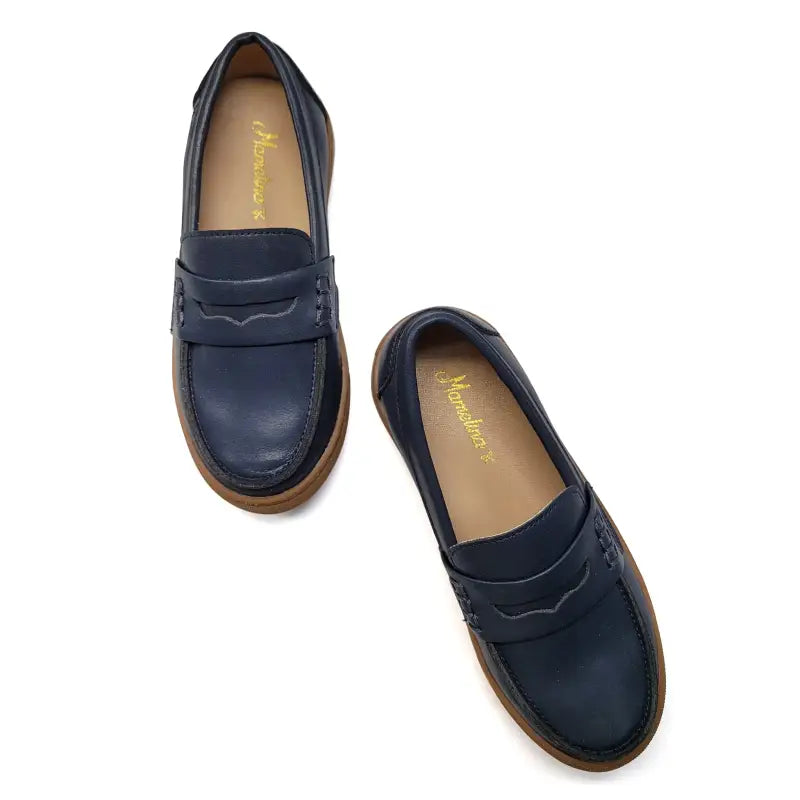 Mamelina Midnight Blue Penny Slip On Sneaker Loafer 16067