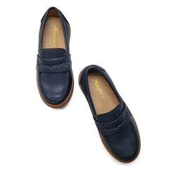 Mamelina Midnight Blue Penny Slip On Sneaker Loafer 16067
