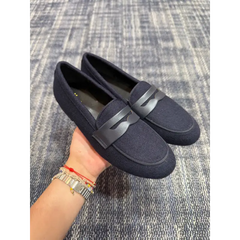 Mamelina navy flannel dress slip on loafer 72989 slip on dress