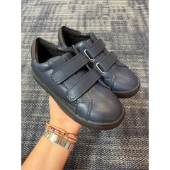Mamelina navy leather velcro sneaker 5236 velcro sneaker