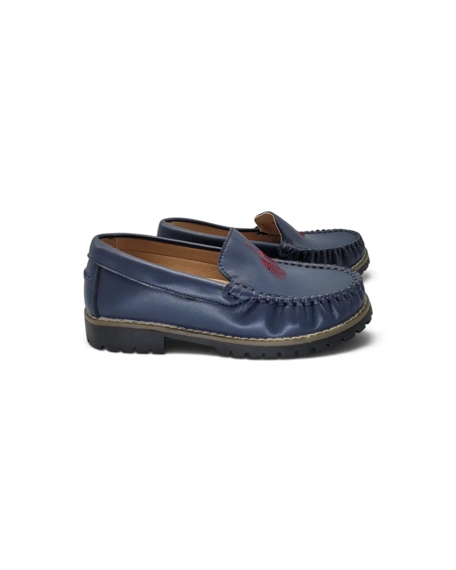 Mamelina navy tassel embroidered chunky loafer fast shipping