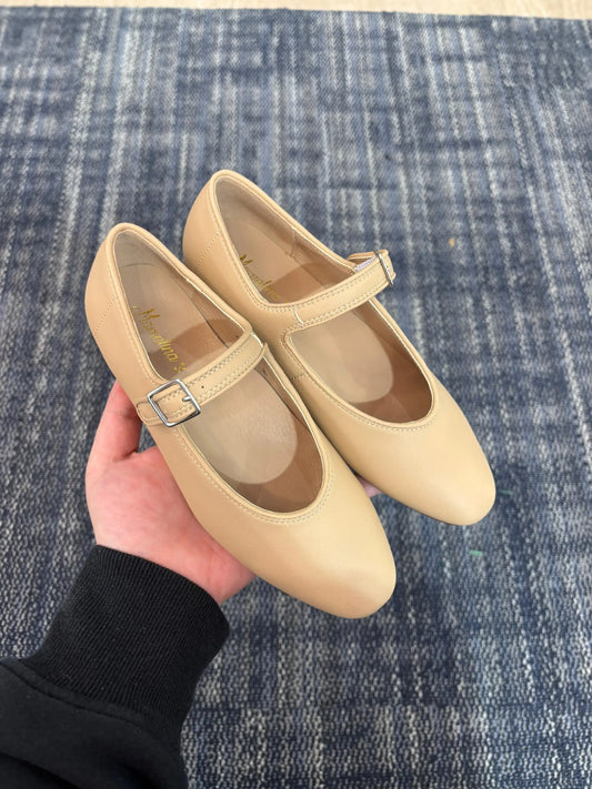 Mamelina nude leather mary jane shoes fast shipping