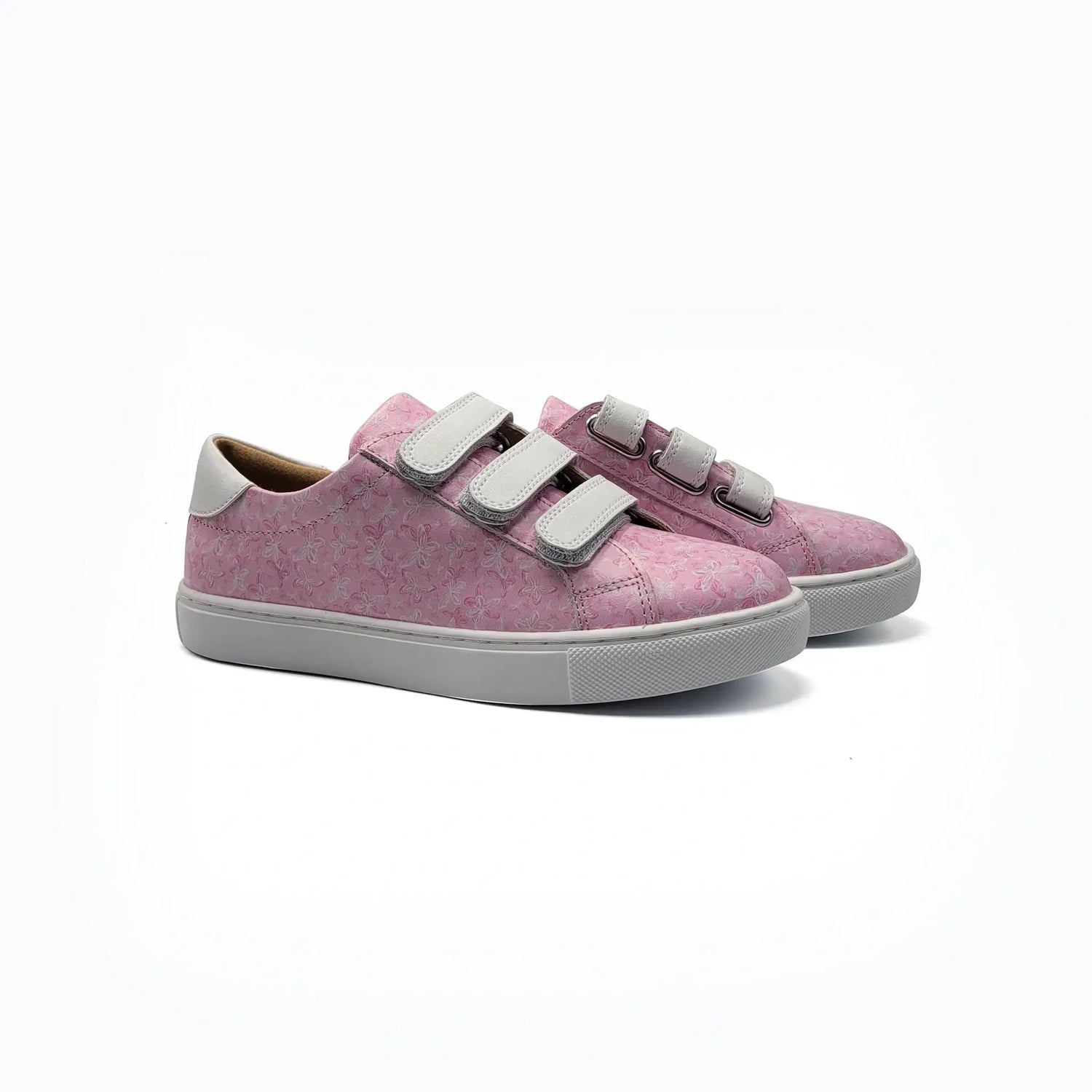 Pink butterfly velcro sneakers for girls fast shipping