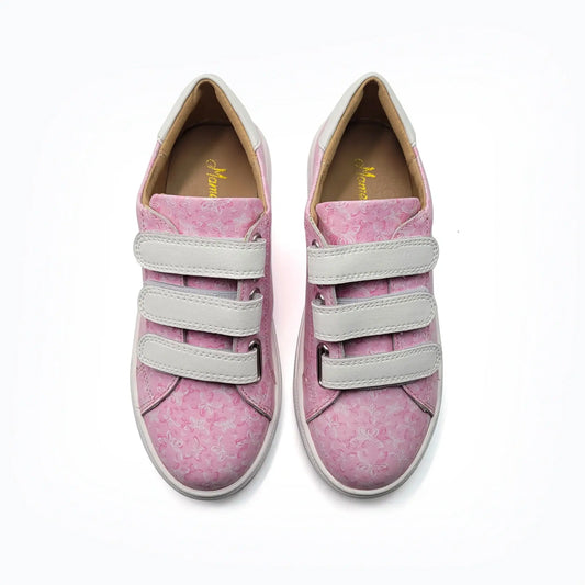 Pink butterfly velcro sneakers for girls fast shipping
