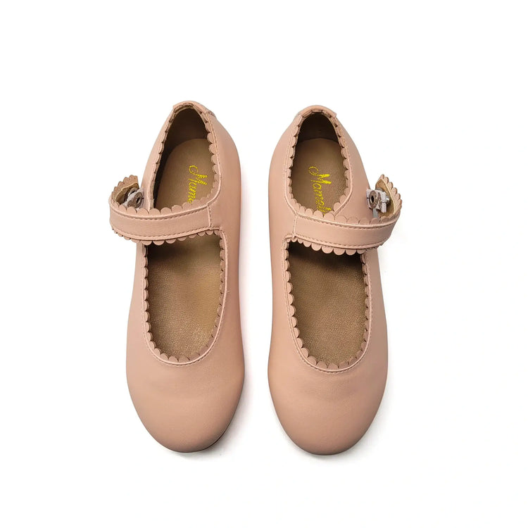 Mamelina pink leather scalloped mary jane shoes fast shipping