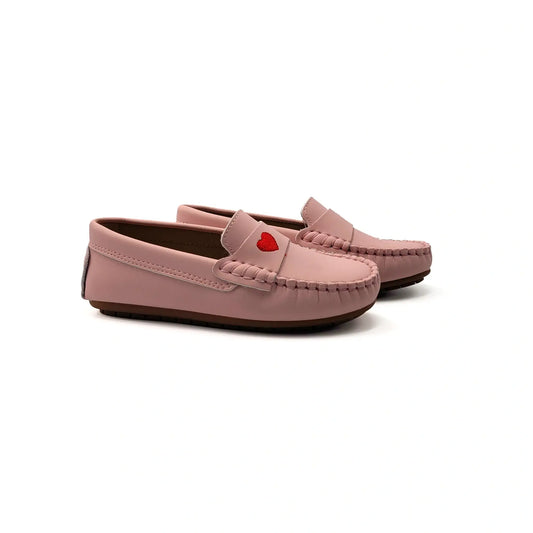 Mamelina pink red heart loafer leather shoes fast shipping