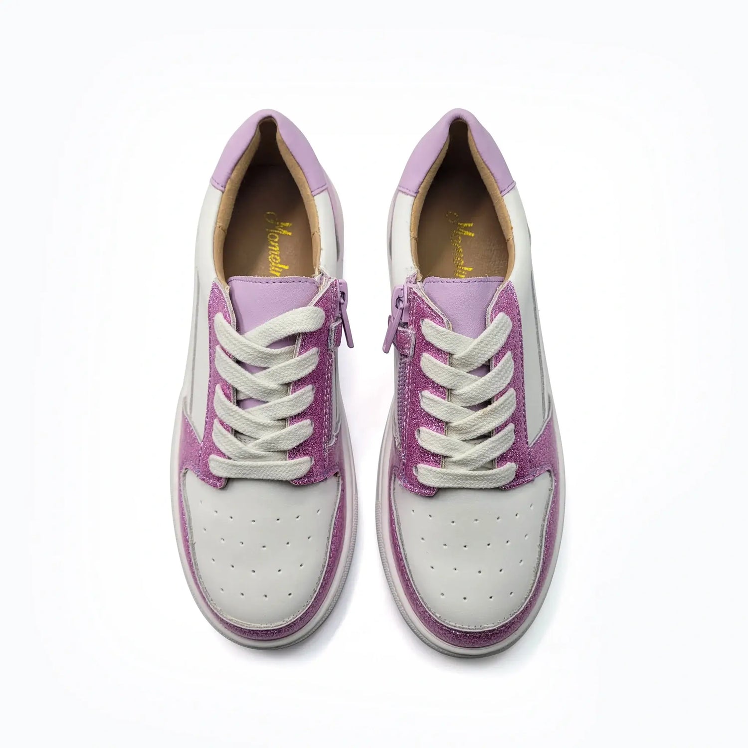 Girls Sneakers Purple Laces sparkley 