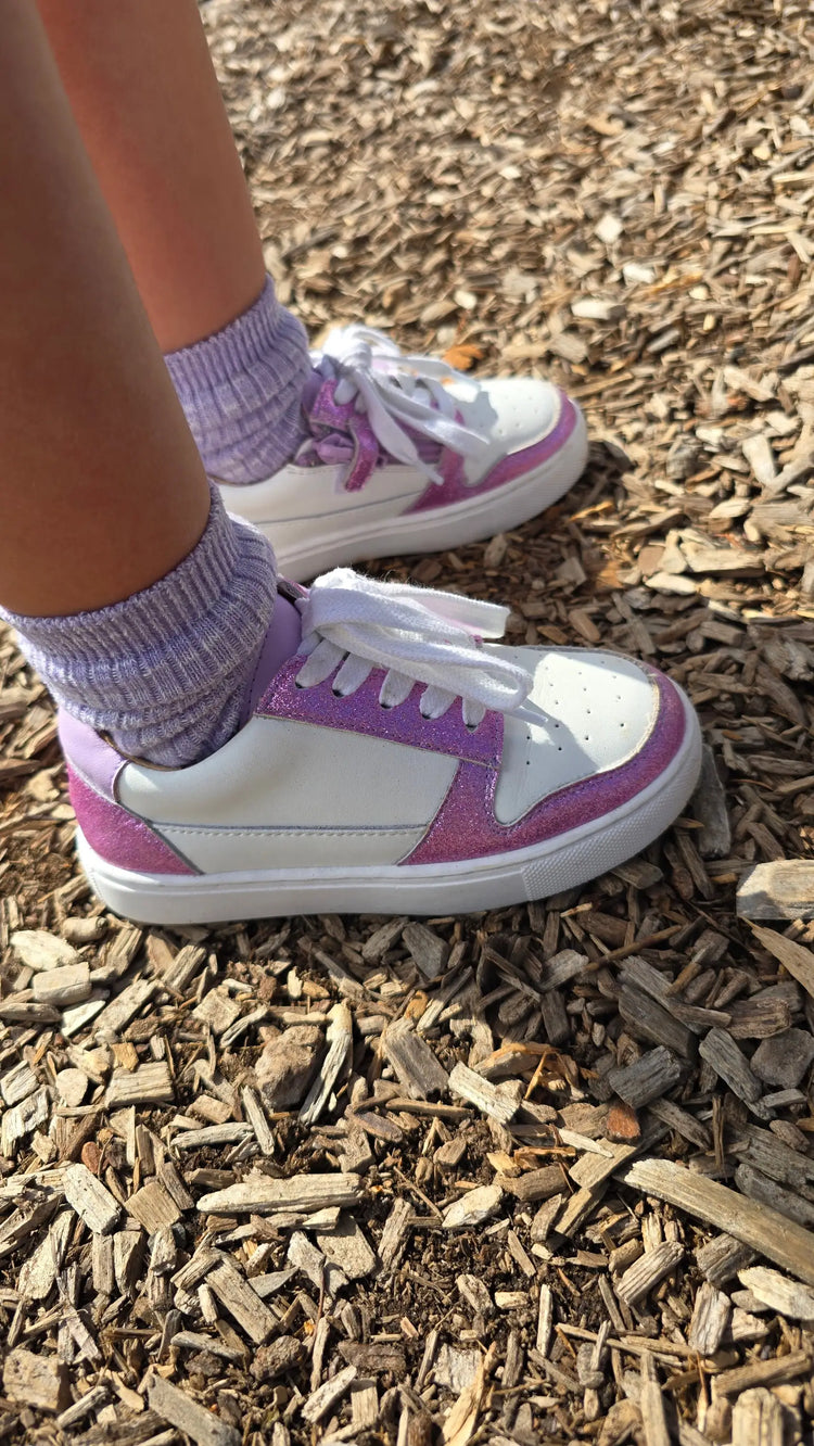 Mamelina purple white leather sneakers fast shipping