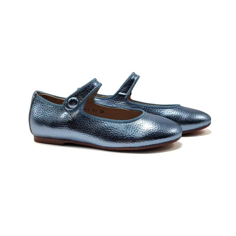 Mamelina Shiny Blue Metallic Mary Jane A011