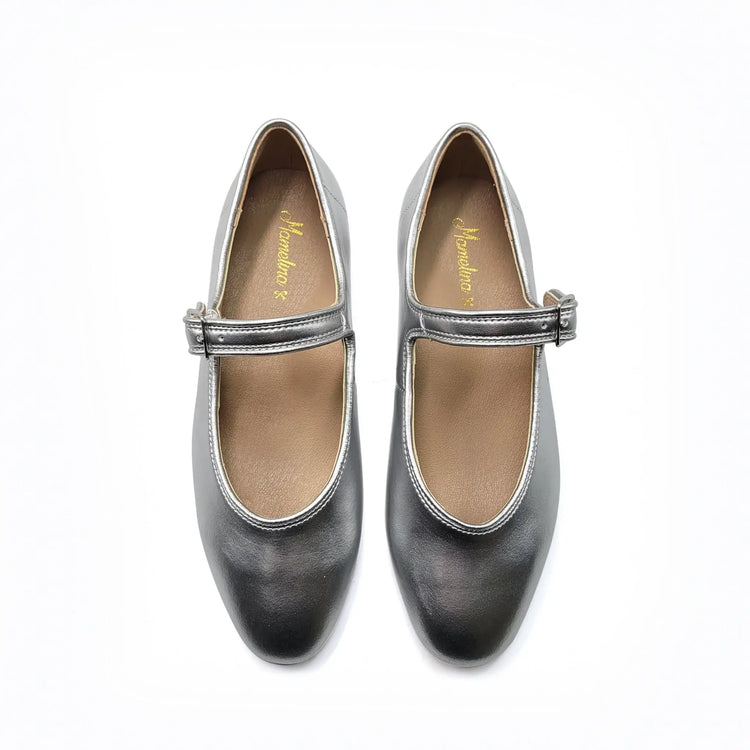 Mamelina silver leather mary jane shoes fast shipping