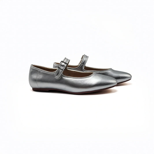 Mamelina silver leather mary jane shoes fast shipping