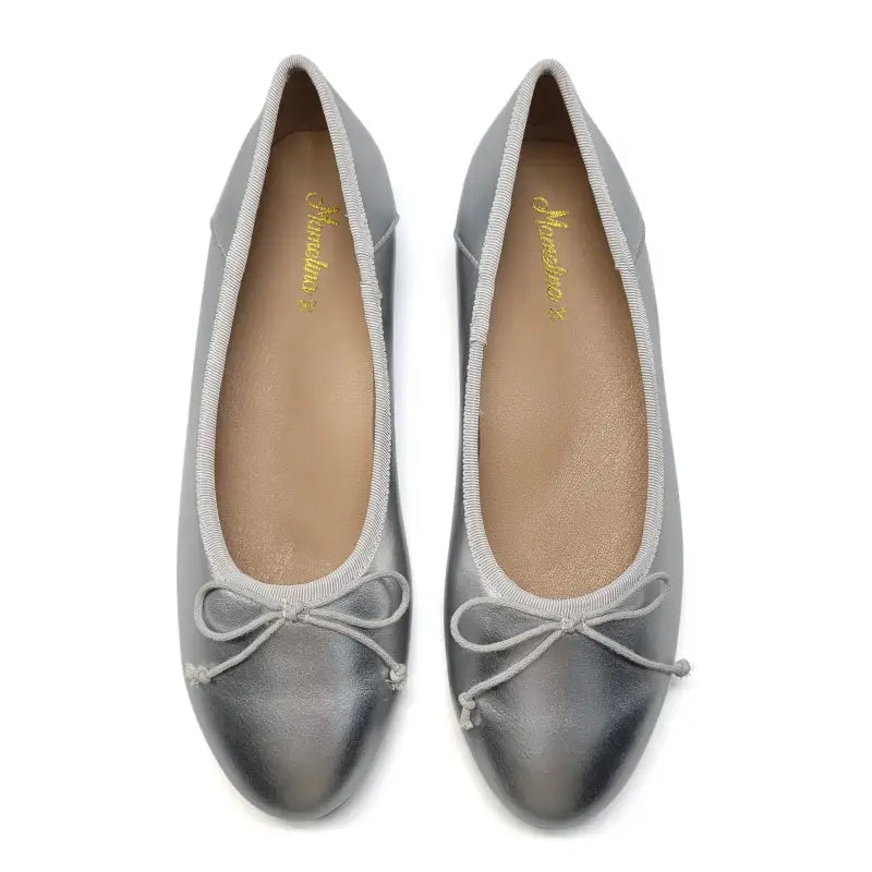 mamelina-silver-metal-bow-ballet-flat-