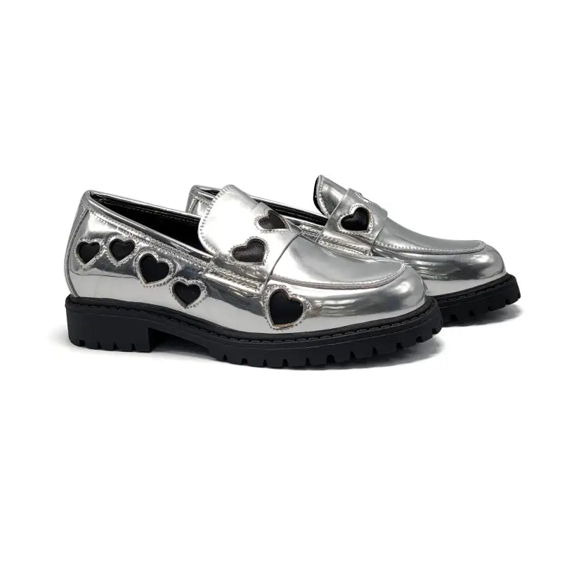 Mamelina Silver Metal Chunky Loafer 2407
