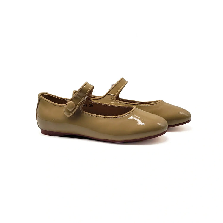 Mamelina taupe patent mary jane shoes fast shipping