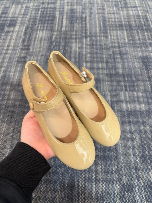 Mamelina taupe patent mary jane shoes fast shipping