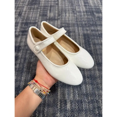 Mamelina white patent velvet piping mary jane 106690 mary jane