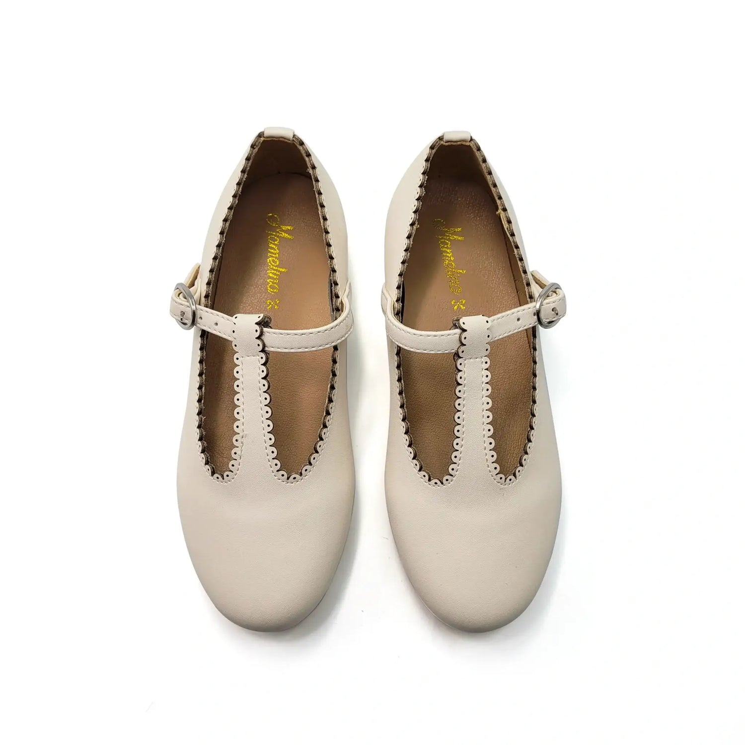 Mamelina white scalloped t strap mary jane fast shipping