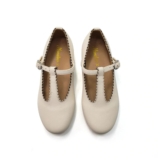 Mamelina white scalloped t strap mary jane fast shipping
