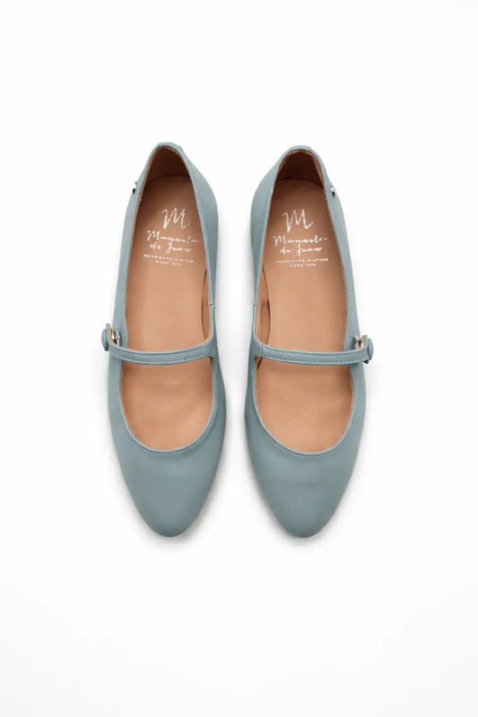 Manuela de juan colelle dove blue mary jane shoes fast shipping