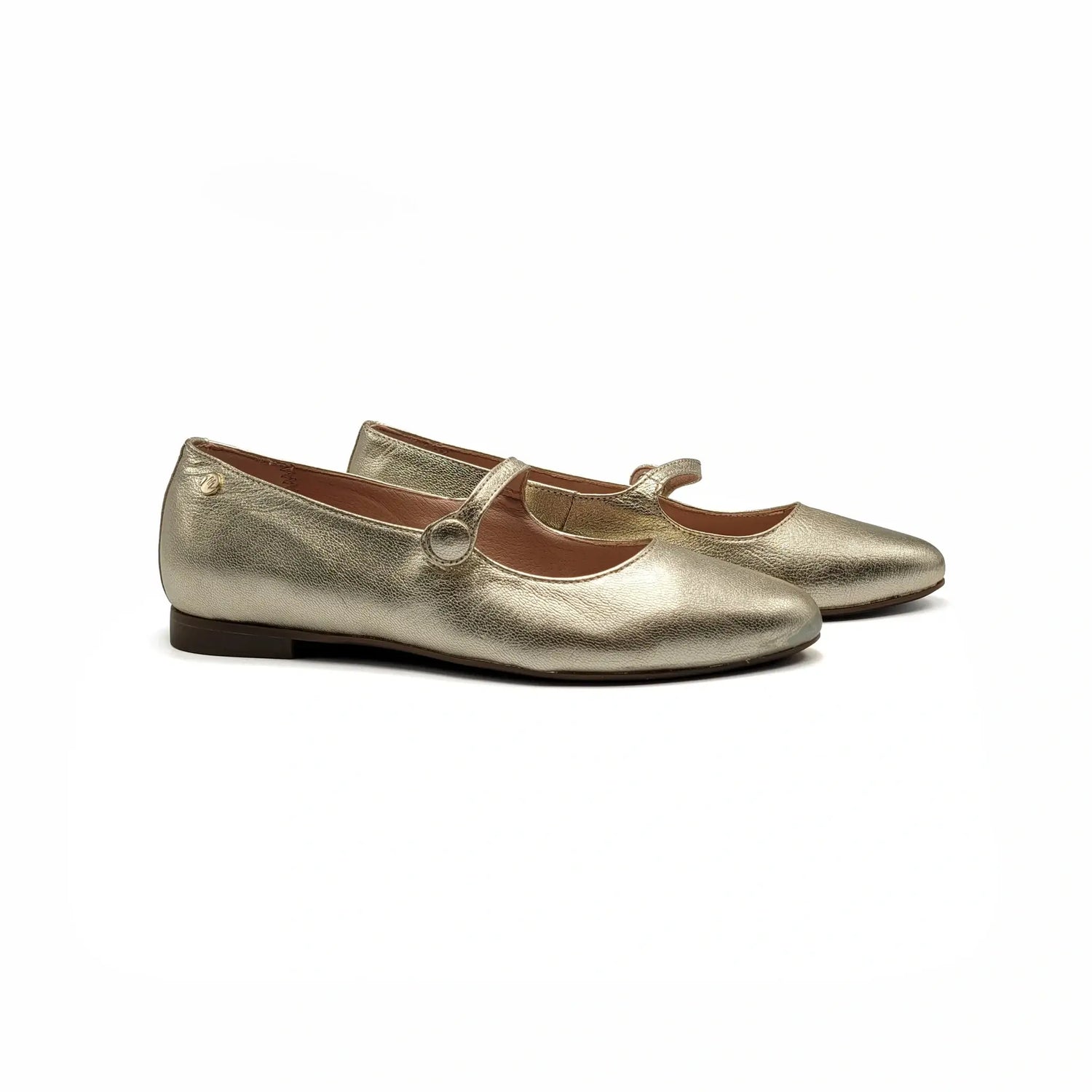 Manuela de juan platinum gold mary jane flats fast shipping