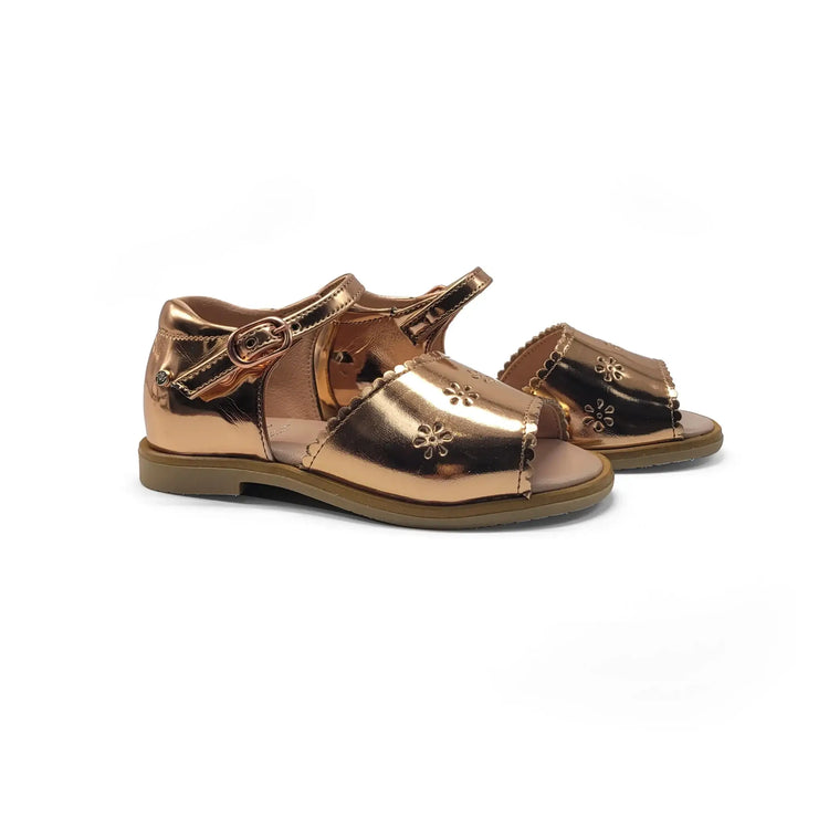 Manuela De Juan Copper Mirrror Buckle Sandal S3266