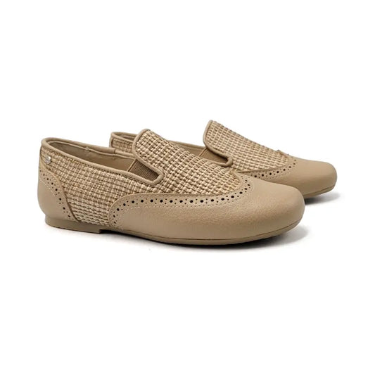 Manuela de juan david caramel basket wingtip smoking shoe s3028 - boys