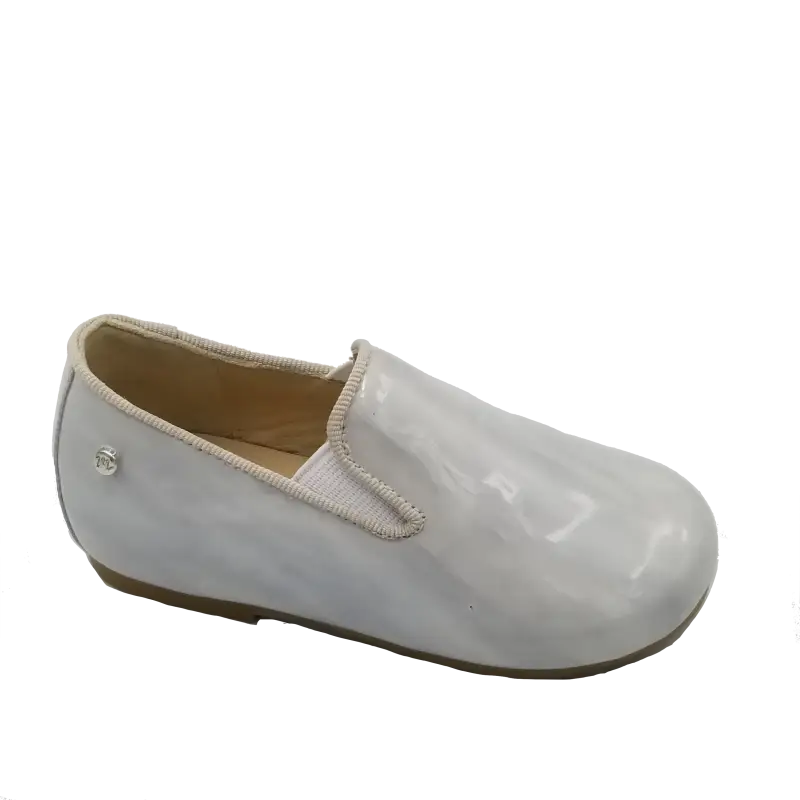 Manuela de juan grey swirl patent leather smoking slip on benji - shoe
