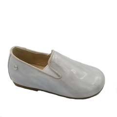Manuela de juan grey swirl patent leather smoking slip on benji - shoe