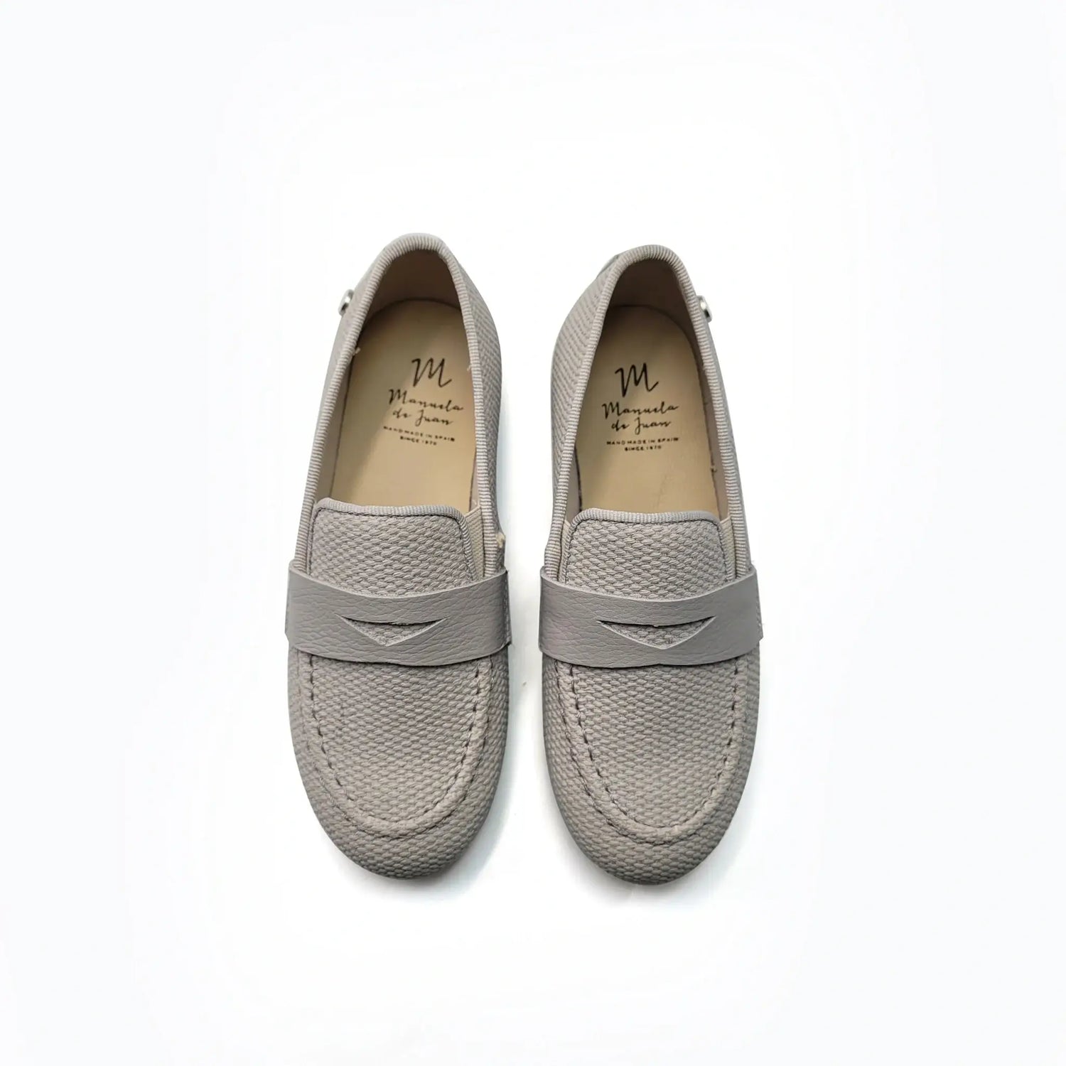 Manuela de juan grey penny loafer flats fast shipping