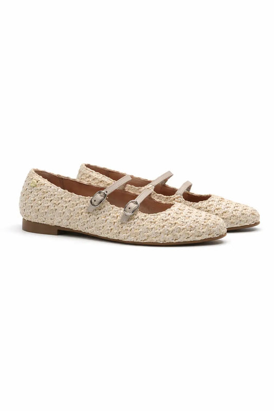 Manuela de juan raffia mary jane shoes fast shipping