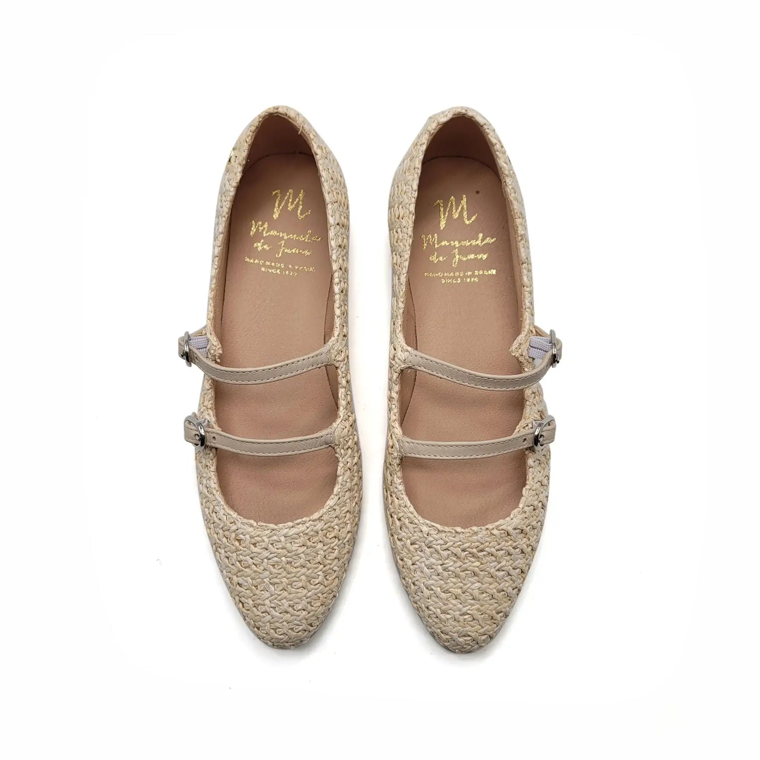 Manuela de juan raffia mary jane shoes fast shipping
