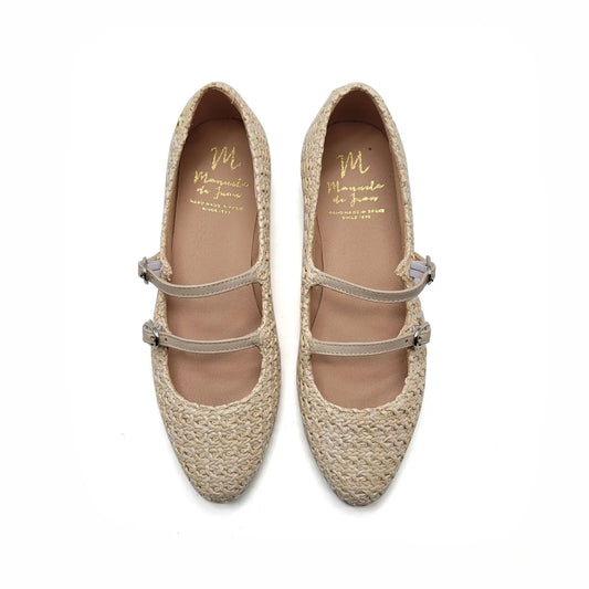 Manuela de juan raffia mary jane shoes fast shipping