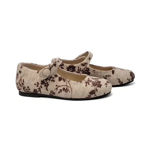 Manuela-De-Juan-Taupe-Floral-Mary-Jane-GIRLS