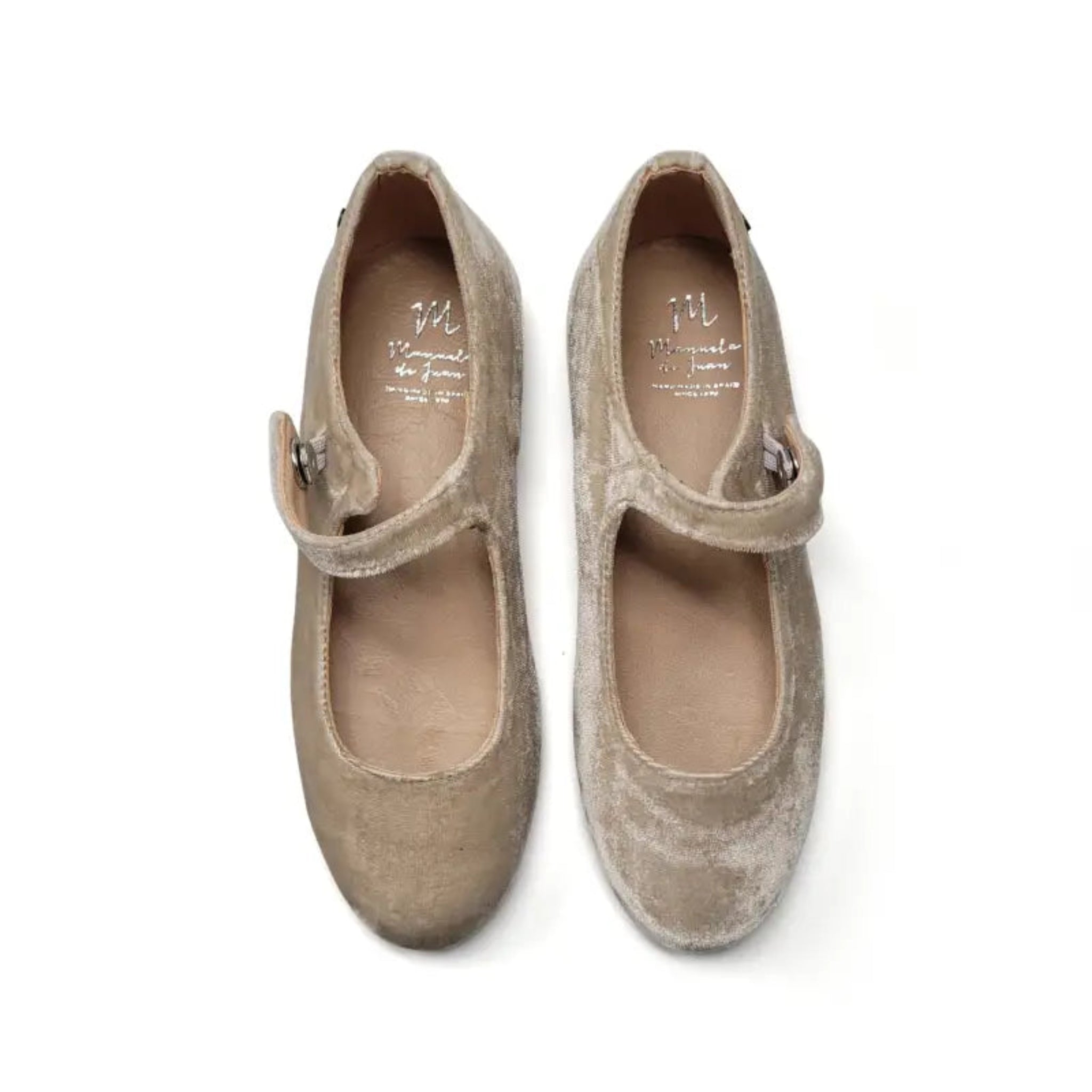 Manuela de juan taupe velvet mary jane s2970