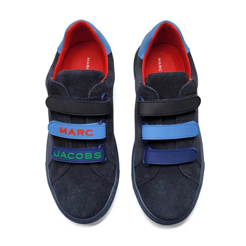 Marc jacob navy blue suede velcro sneaker 29064 - lace